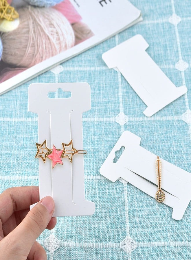 Festiko®200 PCS Hair Clip Bow Display Cards Hair Barrettes Jewelry Display Holder Rectangle Paper Cardboard for Hair Accessories Display and Organizing, 4 x 2-1/2 Inches (White) - Image 2